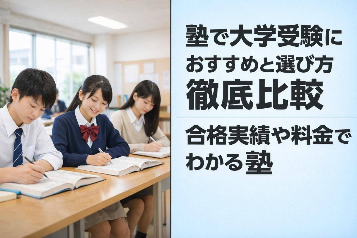 塾で大学受験におすすめと選び方徹底比較｜合格実績や料金でわかる塾